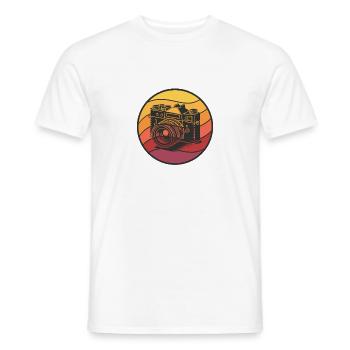 Appareil photo vintage style coucher de soleil - T-shirt homme - blanc - Devant - AI Model Male 178 dark (178cm)