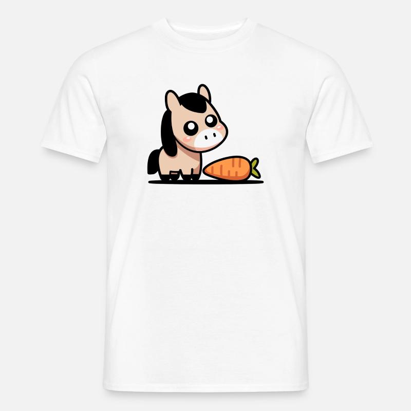 Pferdchen mit Karotte - Männer T-Shirt - Weiß