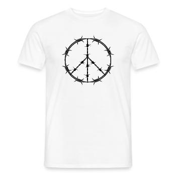 Peace and Love - T-shirt homme - blanc - Devant - AI Model Male 178 dark (178cm)