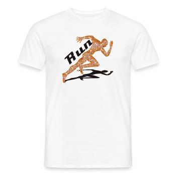 Dynamic sprint motif in an extravagant design - Men's T-Shirt - white - Front - AI Model Male 178 dark (178cm)