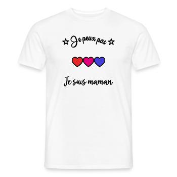 BONNE FÊTE. BONNE FÊTE MAMAN. FÊTE DES MÈRES - T-shirt homme - blanc - Devant - AI Model Male 178 dark (178cm)