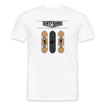 Skateboard - Männer T-Shirt - Weiß - Vorne - AI Model Male 178 dark (178cm)
