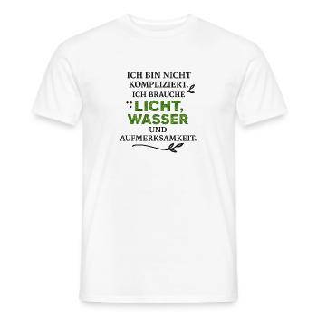 Ich brauche Licht Wasser Aufmerksamkeit - Männer T-Shirt - Weiß - Vorne - AI Model Male 178 dark (178cm)