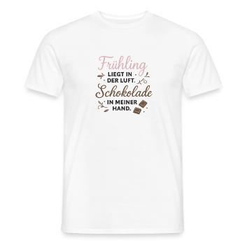 Spring in the air, chocolate in hand - Men's T-Shirt - white - Front - AI Model Male 178 dark (178cm)