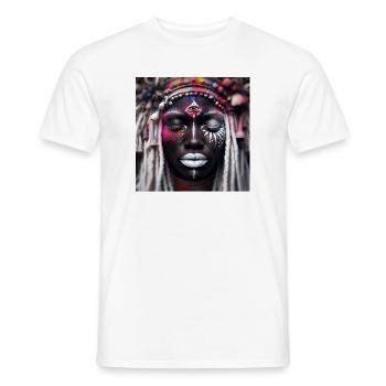 African Deity - Men's T-Shirt - white - Front - AI Model Male 178 dark (178cm)
