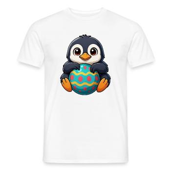 Süßer lustiger Pinguin Osterei Cartoon Ostern - Männer T-Shirt - Weiß - Vorne - AI Model Male 178 dark (178cm)