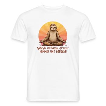 Faultier Yoga - Männer T-Shirt - Weiß - Vorne - AI Model Male 178 dark (178cm)