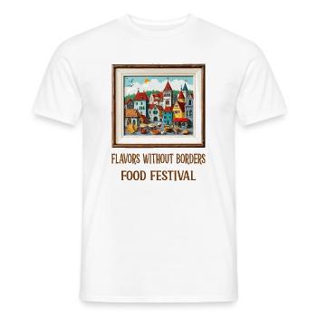 Street Food Festival - Men's T-Shirt - white - Front - AI Model Male 178 dark (178cm)