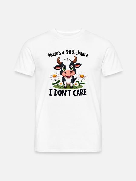 Funny Cow Quote– There’s a 90% Chance I Don’t Care - Men's T-Shirt - white