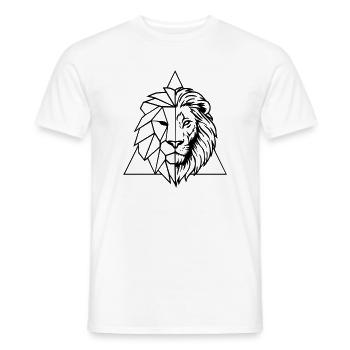 Geometric lion – king of the animals in origami - Men's T-Shirt - white - Front - AI Model Male 178 dark (178cm)