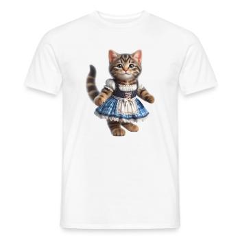 Mignon petit chat en dirndl - T-shirt homme - blanc - Devant - AI Model Male 178 dark (178cm)