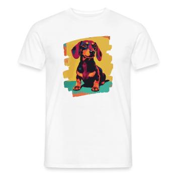 Dackel Dachshund - Men's T-Shirt - white - Front - AI Model Male 178 dark (178cm)