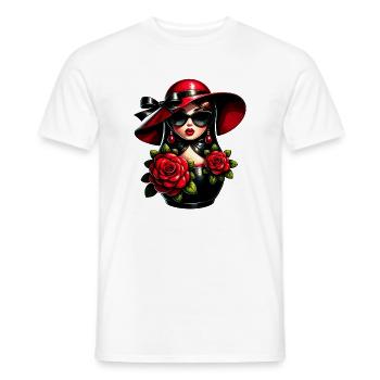 Fille russe ! Matriochka Russe pour Russes - T-shirt homme - blanc - Devant - AI Model Male 178 dark (178cm)