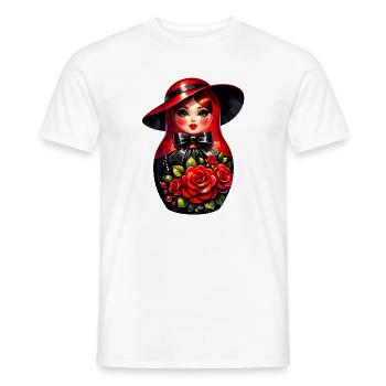 Fille russe ! Matriochka Russe pour Russes - T-shirt homme - blanc - Devant - AI Model Male 178 dark (178cm)