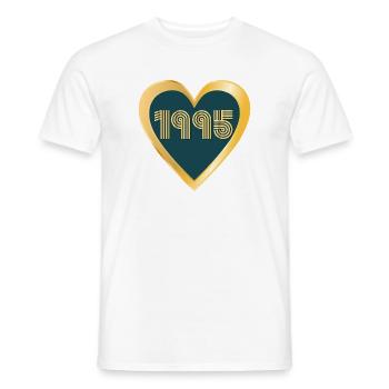 HEART YEAR 1995 - Men's T-Shirt - white - Front - AI Model Male 178 dark (178cm)