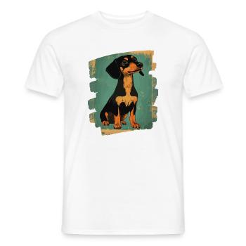 Dackel Dachshund - Men's T-Shirt - white - Front - AI Model Male 178 dark (178cm)