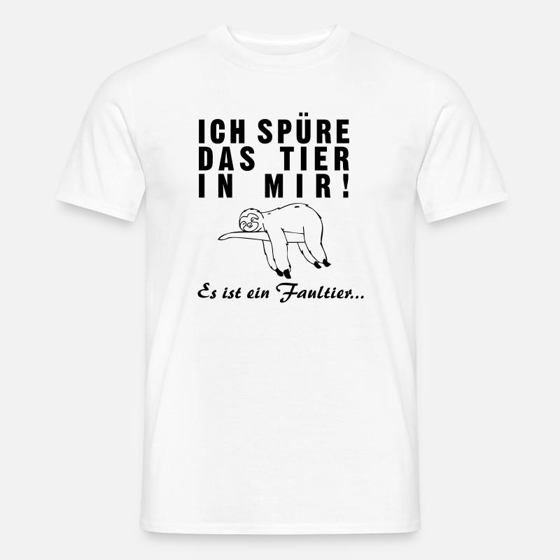 Entdecke das Tier in dir - Faultier - Männer T-Shirt - Weiß