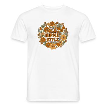 Old hip style as flower power 70s - Men's T-Shirt - white - Front - AI Model Male 178 dark (178cm)