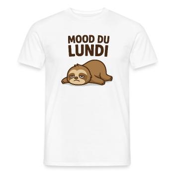 mood du lundi - T-shirt homme - blanc - Devant - AI Model Male 178 dark (178cm)