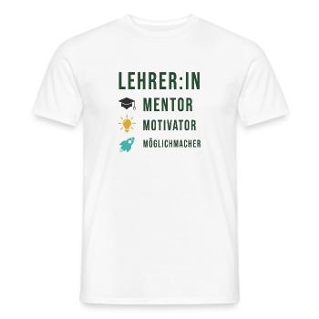 Cadeau Enseignant - Enseignant, Mentor Motivator Chemise - T-shirt homme - blanc - Devant - AI Model Male 178 dark (178cm)