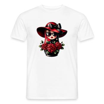 Fille russe ! Matriochka Russe pour Russes - T-shirt homme - blanc - Devant - AI Model Male 178 dark (178cm)