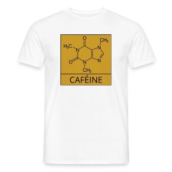 molécule de caféine - T-shirt homme - blanc - Devant - AI Model Male 178 dark (178cm)