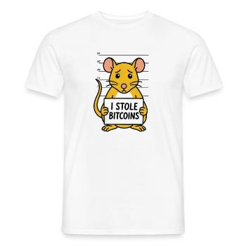 Lustige Ratte Bitcoin Digitalgeld Dieb - Männer T-Shirt - Weiß - Vorne - AI Model Male 178 dark (178cm)