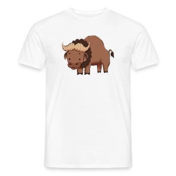 Büffel - Männer T-Shirt - Weiß - Vorne - AI Model Male 178 dark (178cm)