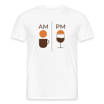 AM Coffee PM Wine – Kaffee & Wein Design - Männer T-Shirt - Weiß - Vorne - AI Model Male 178 dark (178cm)