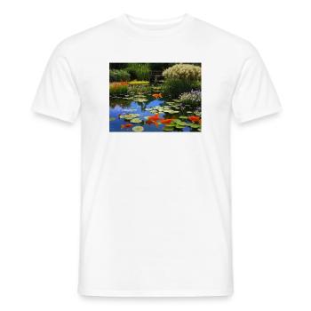 Koi Fish in Tranquil Waters - Men's T-Shirt - white - Front - AI Model Male 178 dark (178cm)