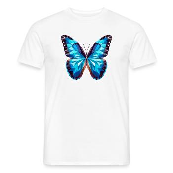 Papillon bleu - Inspiré du papillon Morpho - T-shirt homme - blanc - Devant - AI Model Male 178 dark (178cm)