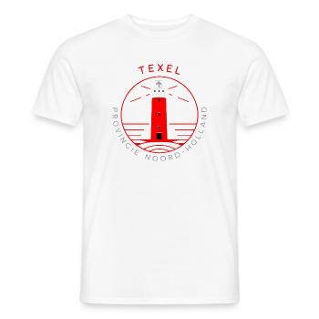 Chemise Texel Lighthouse Coordinates - T-shirt homme - blanc - Devant - AI Model Male 178 dark (178cm)