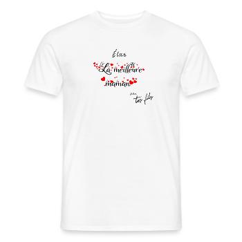 Élue meilleure maman par tes fils (02) - T-shirt homme - blanc - Devant - AI Model Male 178 dark (178cm)