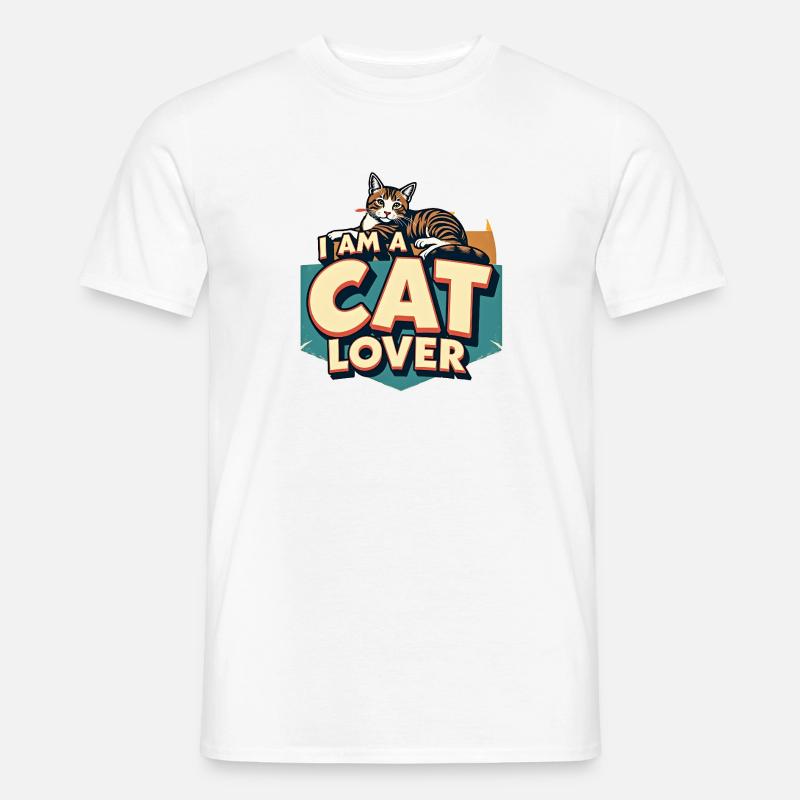 Ich bin ein Katzenliebhaber - Männer T-Shirt - Weiß