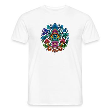 Mystic Vision – Farbenfrohes Allsehendes Auge - Männer T-Shirt - Weiß - Vorne - AI Model Male 178 dark (178cm)