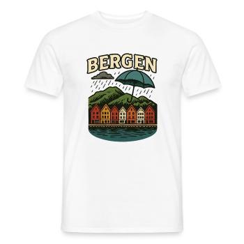 Bergen - Norwegen - Männer T-Shirt - Weiß - Vorne - AI Model Male 178 dark (178cm)