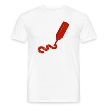 Ketchup bottle with swing - funny food design - Men's T-Shirt - white - Front - AI Model Male 178 dark (178cm)