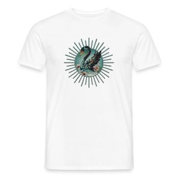 Une touche de fantaisie et d’élégance, le cygne de la - T-shirt homme - blanc - Devant - AI Model Male 178 dark (178cm)