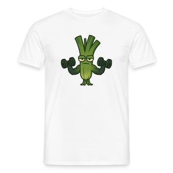 Leek Exercise Machine Shimmying Dumbbell Fitness - T-shirt homme - blanc - Devant - AI Model Male 178 dark (178cm)