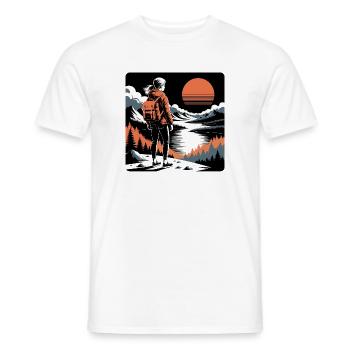 Wanderer Mädchen malerischen Sonnenuntergang Abent - Männer T-Shirt - Weiß - Vorne - AI Model Male 178 dark (178cm)