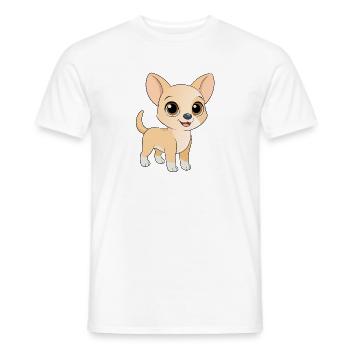 Entzückendes beiges Chiwawa mit großen Augen - Männer T-Shirt - Weiß - Vorne - AI Model Male 178 dark (178cm)