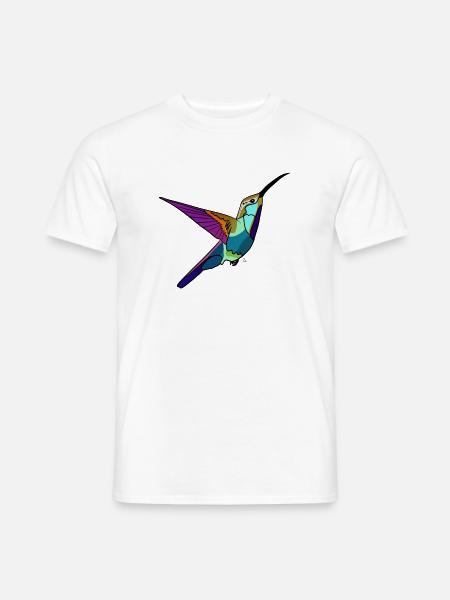 Kolibri farbig - Männer T-Shirt - Weiß