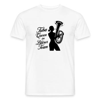 Tuba Queen im Bläser Team - Tubistin - Männer T-Shirt - Weiß - Vorne - AI Model Male 178 dark (178cm)