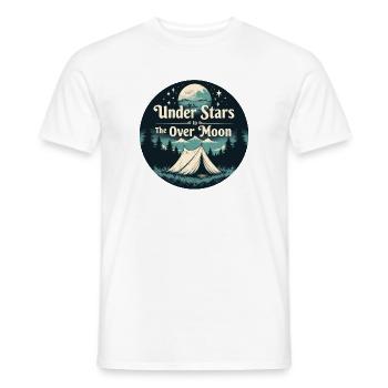 Camping Scene Under the Stars - Moon - Men's T-Shirt - white - Front - AI Model Male 178 dark (178cm)