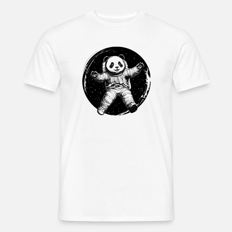 Astronaute Panda - Adorable explorateur de l’espace - T-shirt homme - blanc