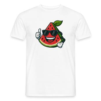 Erfrischende Wassermelone Sommerfrucht Cool Daumen - Männer T-Shirt - Weiß - Vorne - AI Model Male 178 dark (178cm)