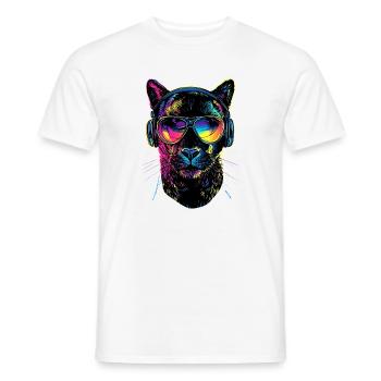 Panther Leopard Raubkatze Süße Großkatze Panter - Männer T-Shirt - Weiß - Vorne - AI Model Male 178 dark (178cm)