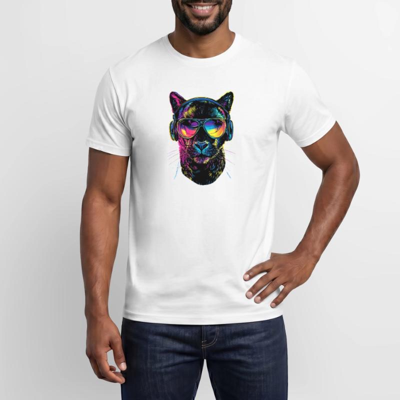 Panthère Léopard Grand Chat Mignon Gros Chat Panter T-shirt homme