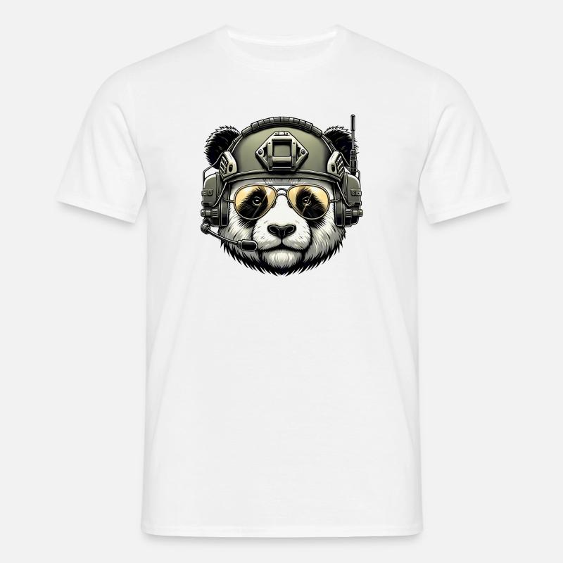 Panda Military Army Design - Men's T-Shirt - white