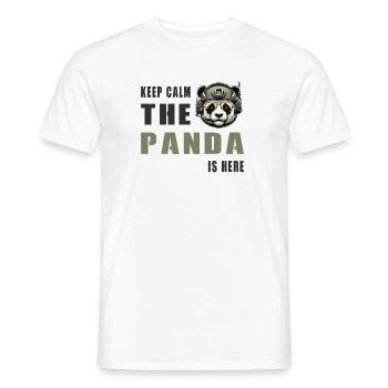 Taktischer Panda – Keep Calm - Männer T-Shirt - Weiß - Vorne - AI Model Male 178 dark (178cm)